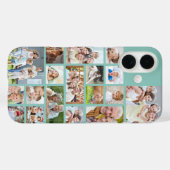 フォトコラージュ18枚カスタム写真カラーミント Case-Mate iPhoneケース (裏面 (横))