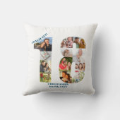 フォトコラージュ18誕生日パーソナライズされた記念 クッション (裏面)