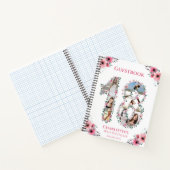 フォトコラージュ18誕生日ピンクフラワーゲストブック ノートブック (内部)