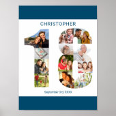 フォトコラージュ18 18パーソナライズされた誕生日 ポスター (正面)