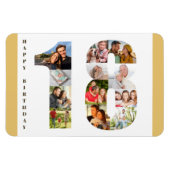 フォトコラージュ18 Happy 18誕生日 マグネット (横)