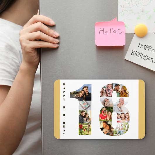 フォトコラージュ18 Happy 18誕生日 マグネット