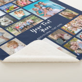 フォトコラージュ19写真ブラシスクリプトNavy Blue シェルパブランケット (3/4)