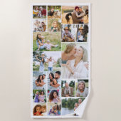 フォトコラージュ19写真ホワイトファミリー懇親会 ビーチタオル (正面)
