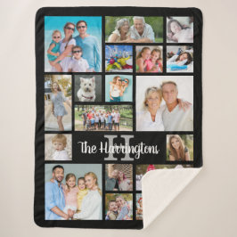 フォトコラージュ19枚フォトスクリプト名モノグラム シェルパブランケット