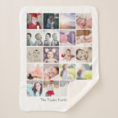 フォトコラージュ20枚の写真1つパーソナライズされた シェルパブランケット (正面)