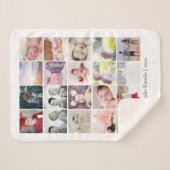 フォトコラージュ20枚の写真1つパーソナライズされた シェルパブランケット (正面(横))