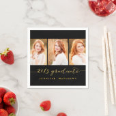 フォトコラージュ2015卒業パーティーペーパーナプキン スタンダードカクテルナプキン (インサイチュ)