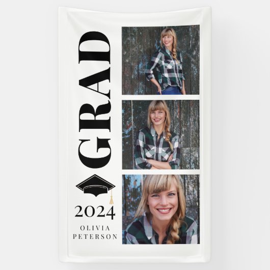 フォトコラージュ2024年卒業クラス 横断幕 (縦)