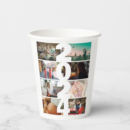 フォトコラージュ2024紙カップ 紙コップ (正面)