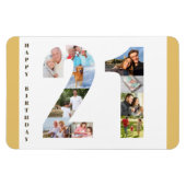 フォトコラージュ21歳おめでとう21歳の誕生日 マグネット (横)