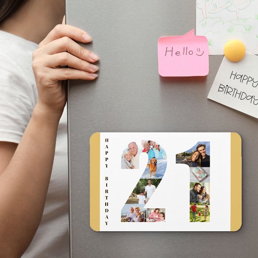 フォトコラージュ21歳おめでとう21歳の誕生日 マグネット
