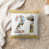 フォトコラージュ21歳の誕生日ニュートラパーソナライズされたル クッション (ブランケット)