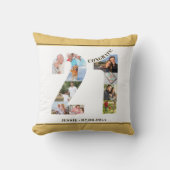 フォトコラージュ21歳の誕生日ニュートラパーソナライズされたル クッション (正面)