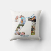 フォトコラージュ21歳の誕生日パーソナライズされた記念 クッション (裏面)