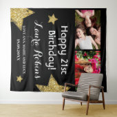 フォトコラージュ21歳の誕生日パーティー背景 タペストリー (インサイチュ(横))