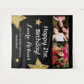 フォトコラージュ21歳の誕生日パーティー背景 タペストリー (正面(横))