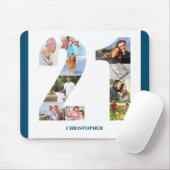 フォトコラージュ21歳の誕生日21 パーソナライズされた マウスパッド (マウス)