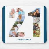 フォトコラージュ21歳の誕生日21 パーソナライズされた マウスパッド (正面)