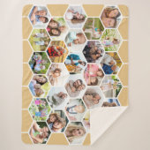 フォトコラージュ28写真ハニカムウォームハニー シェルパブランケット (正面)