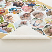 フォトコラージュ28写真ハニカムウォームハニー シェルパブランケット (3/4)