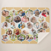 フォトコラージュ28写真ハニカムウォームハニー シェルパブランケット (正面(横))