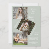 フォトコラージュ3のパーソナライズされた卒業 案内状 (正面)