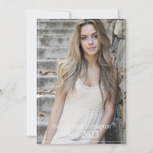 フォトコラージュ3のパーソナライズされた卒業 案内状 (裏面)