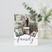フォトコラージュ3フォトファミリータイポグラフィカスタム ポストカード (スタンド正面)