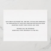 フォトコラージュ3写真卒業発表 箔招待状 (裏面)