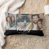 フォトコラージュ3家族の名前(年) ランバークッション (ブランケット)