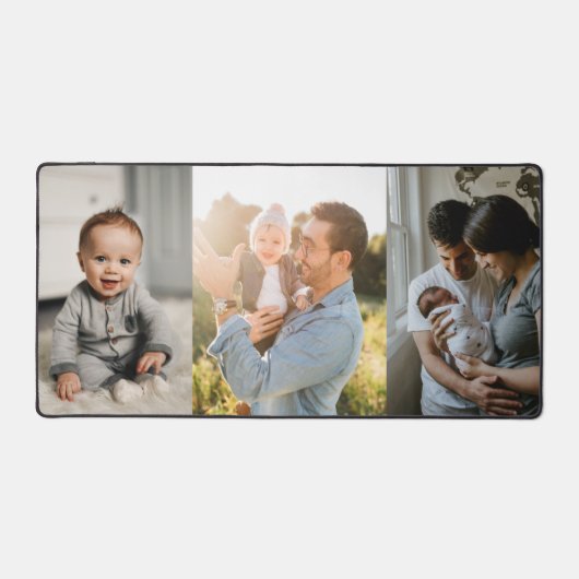 フォトコラージュ3家族 デスクマット (正面)