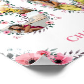 フォトコラージュ30th誕生日ガールピンク花白 ポスター (角)