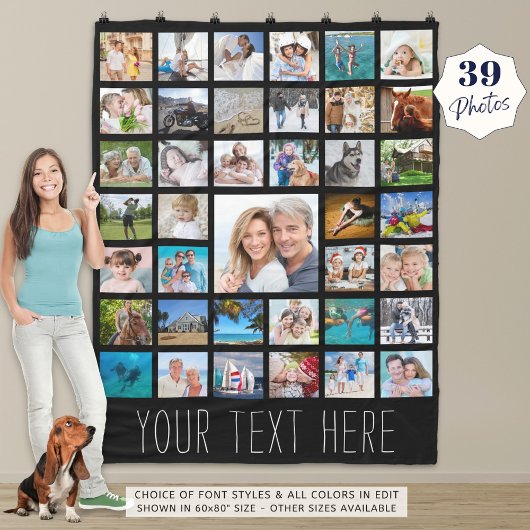 フォトコラージュ39フォトコラージュパーソナライズされた フリースブランケット