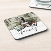 フォトコラージュ4画像カスタムパーソナライズされた コースター (左側)