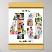 フォトコラージュ40カスタム歳40歳の誕生日 ポスター (正面)