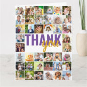 フォトコラージュ40写真パーソナライズされたありがとう カード (正面)