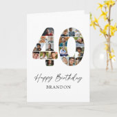フォトコラージュ40歳の誕生日カード カード (黄色い花)
