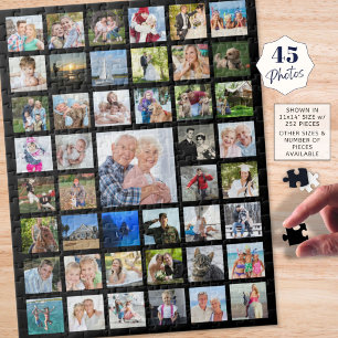 フォトコラージュ45写真ブラック ジグソーパズル