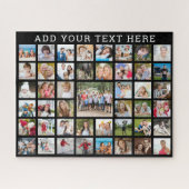 フォトコラージュ45枚の写真パーソナライズされたのカスタム色 ジグソーパズル (横)