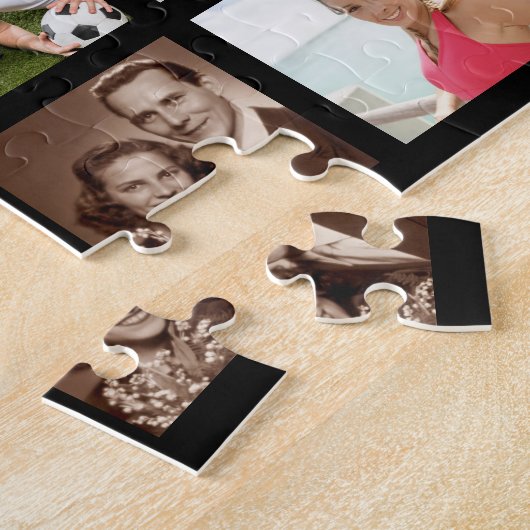 フォトコラージュ45枚の写真パーソナライズされたのカスタム色 ジグソーパズル (側面)