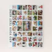 フォトコラージュ45枚の写真パーソナライズされたのカスタム色 ジグソーパズル (縦)