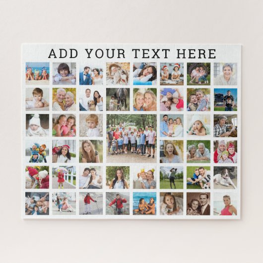 フォトコラージュ45枚の写真パーソナライズされたのカスタム色 ジグソーパズル (横)