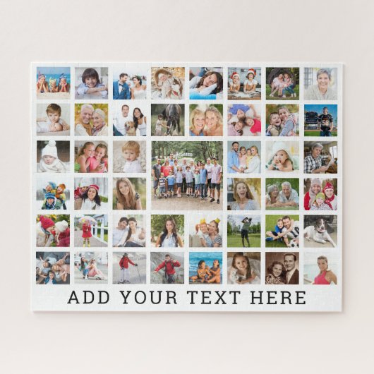 フォトコラージュ45枚の写真パーソナライズされたのカスタム色 ジグソーパズル (横)