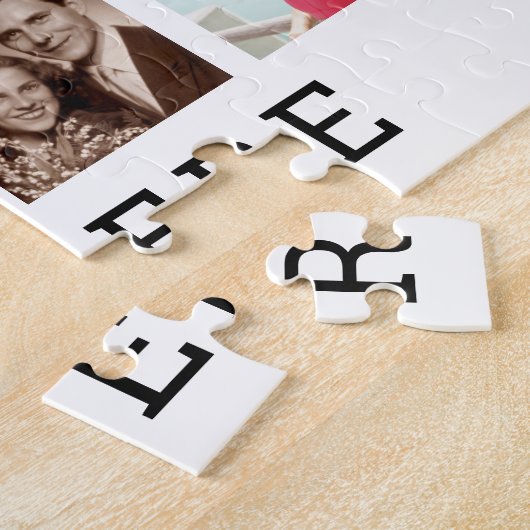 フォトコラージュ45枚の写真パーソナライズされたのカスタム色 ジグソーパズル (側面)