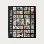 フォトコラージュ45枚の写真パーソナライズされたのカスタム色 タペストリー (正面)