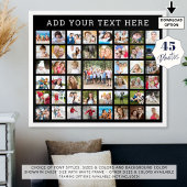 フォトコラージュ45枚の写真パーソナライズされたのカスタム色 ポスター