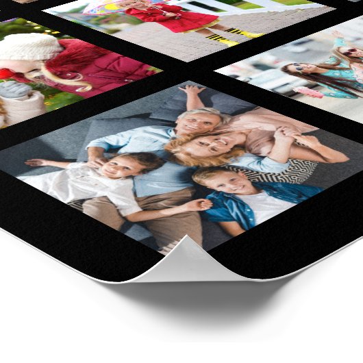 フォトコラージュ45枚の写真パーソナライズされたのカスタム色 ポスター (角)