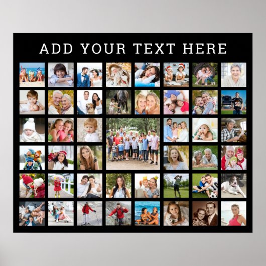 フォトコラージュ45枚の写真パーソナライズされたのカスタム色 ポスター (正面)