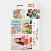 フォトコラージュ5パーソナライズされた写真18誕生日 横断幕 (縦)